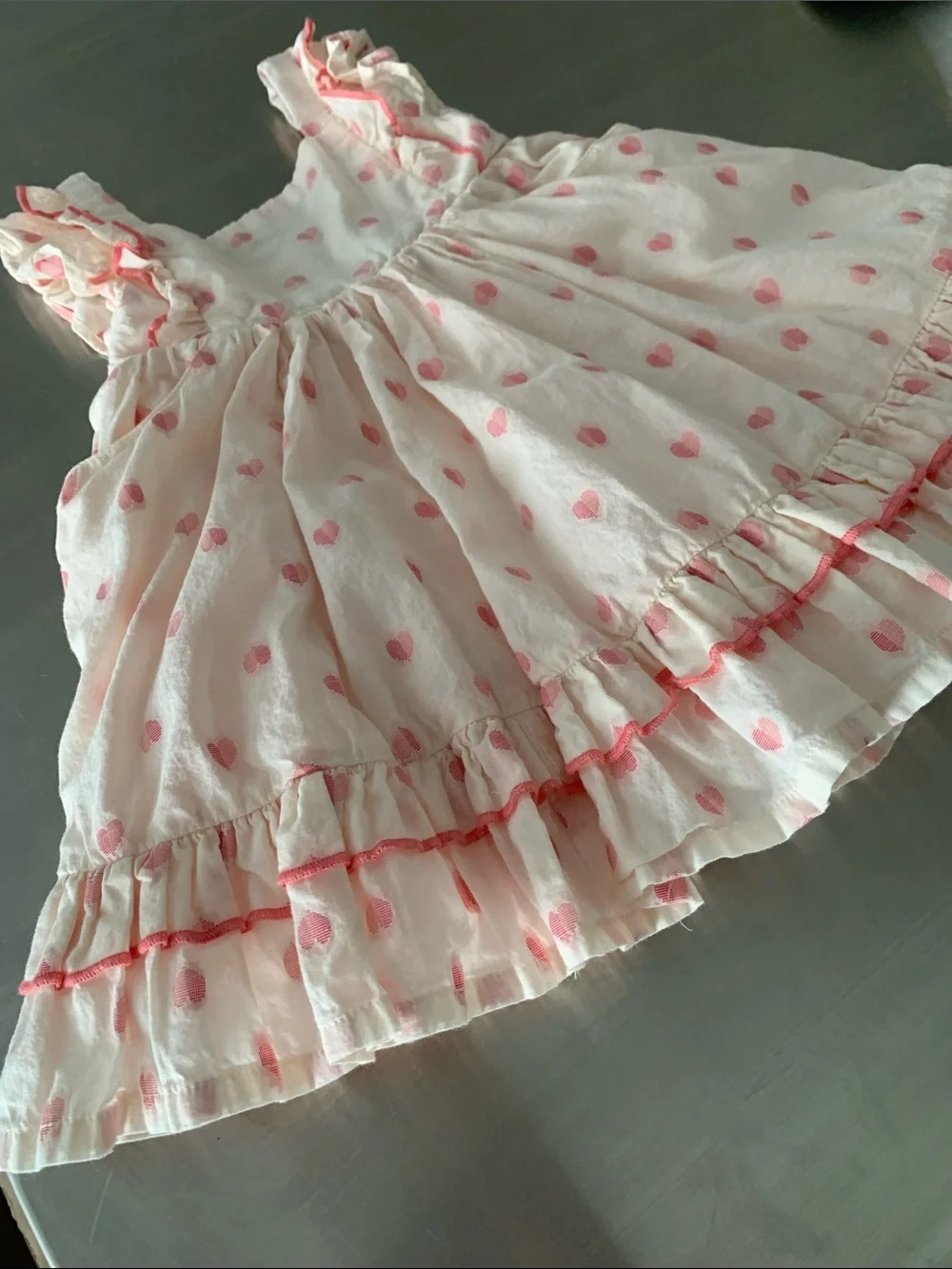 Cupcakes and Cashmere Baby Girl Dress Cotton Hearts Pattern - Size 18M